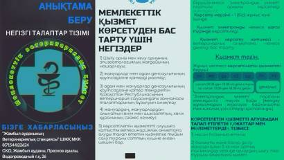 Перечень основных требований к оказанию государственной услуги&quot; выдача ветеринарных справок&quot;.